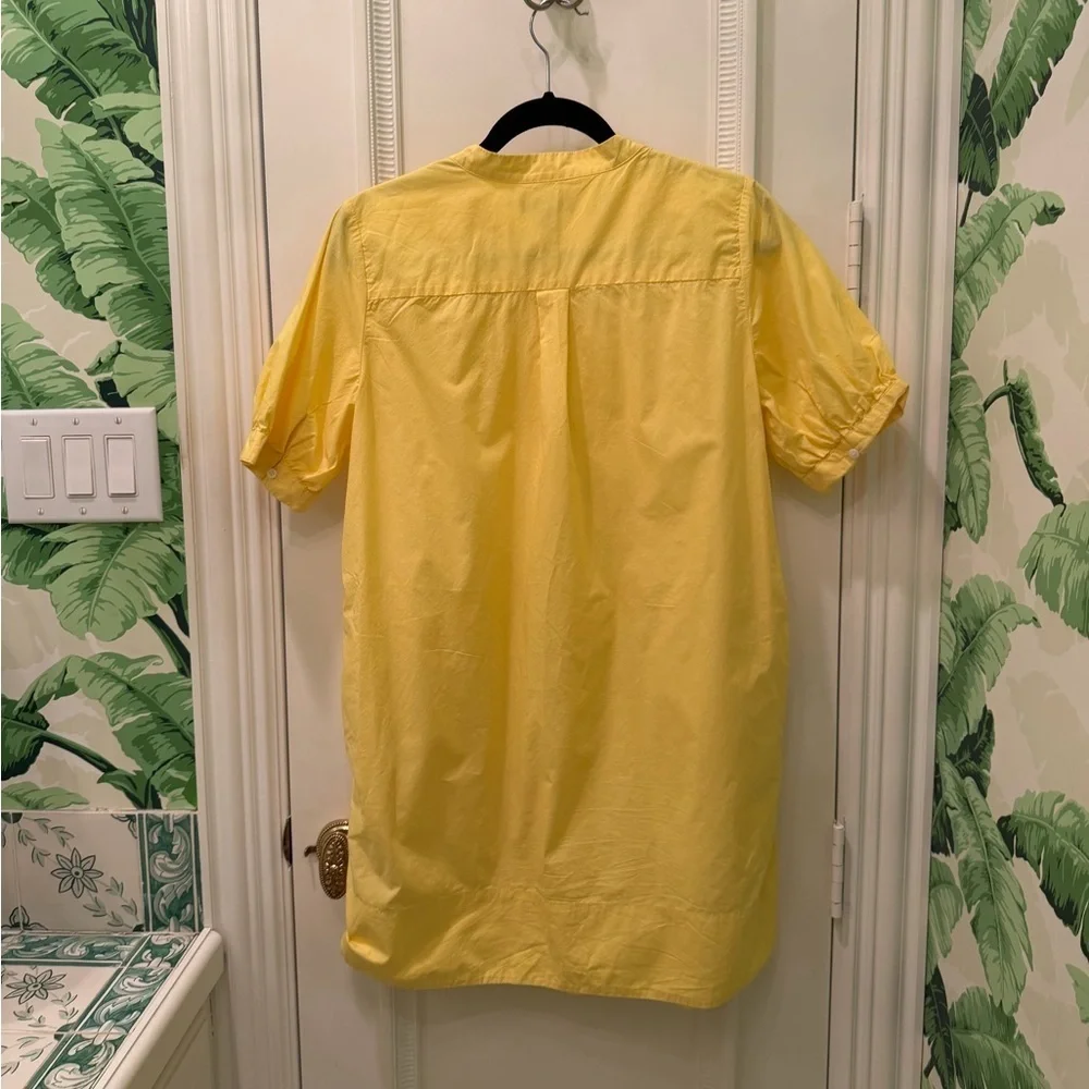 J. Crew Short-sleeve mini shirtdress in cotton poplin yellow BP881 Size S